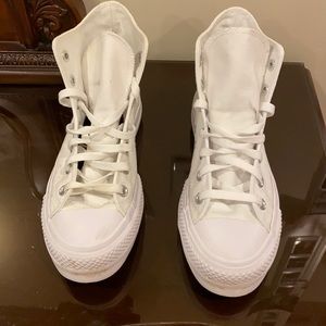 white platform converse